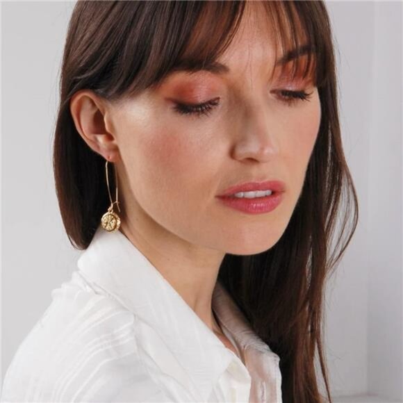 Humble Chic Simulated Druzy Threader Drop Earrings for Women - Picture 5 of 7